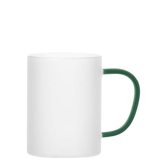 Picture of Glass Mug 12oz (Frosted) GREEN Dark handle