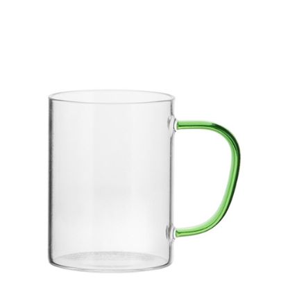Εικόνα της Glass Mug 12oz (Clear) GREEN Light handle