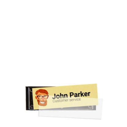 Picture of NAME BADGE bright silver 64x22mm (pack 25pcs)