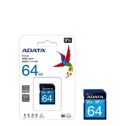 Picture of SDHC CARD - ADATA UHS-I (Class 10) 64GB