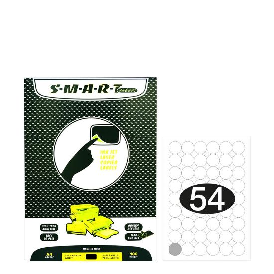 Picture of Smart Labels (Diam.30) 54 labels White/100sh