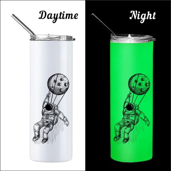 Picture of Skinny Tumbler 20oz (Glow in Dark) WHITE to Green