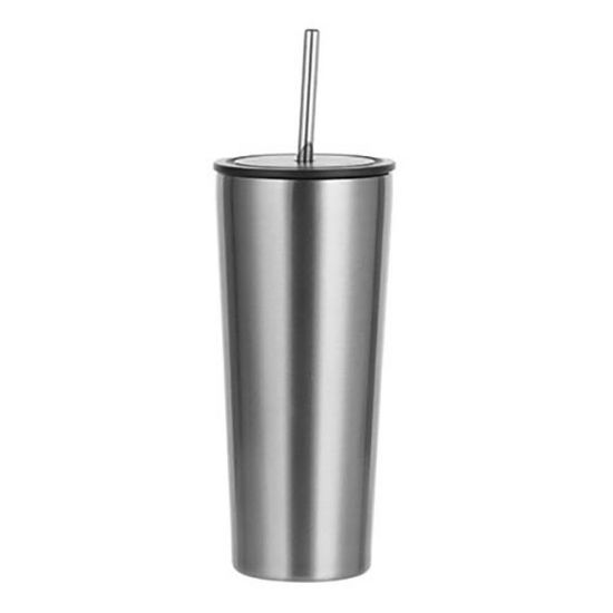 Picture of Tumbler 22oz - SILVER with Black Cup & Straw
