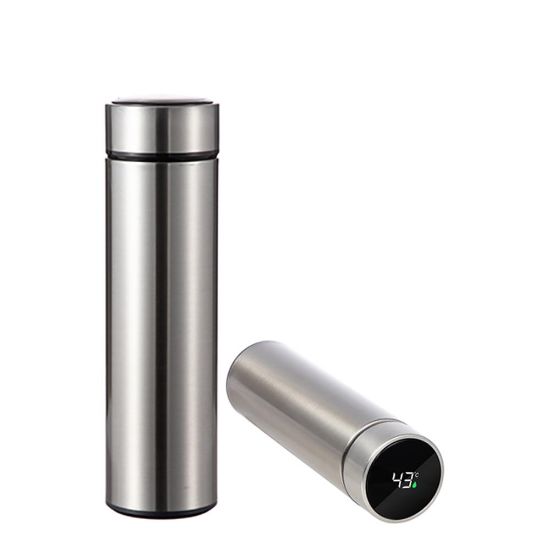 Picture of Skinny Bottle 450ml (SILVER) with Temperature Display