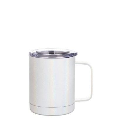 Picture of Stainless Steel Mug 10oz - WHITE sparkling with Handle