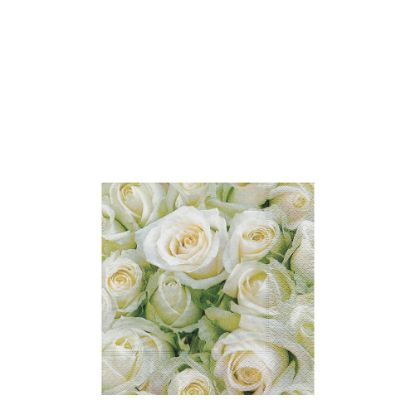 Picture of Napkins 25x25 - White Roses