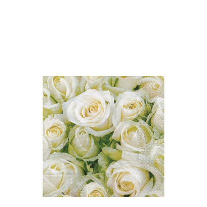 Picture of NAPKIN 33X33-WHITE ROSES-21454