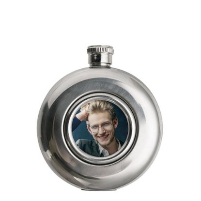 Picture of Flask 5oz ROUND (Silver) with insert