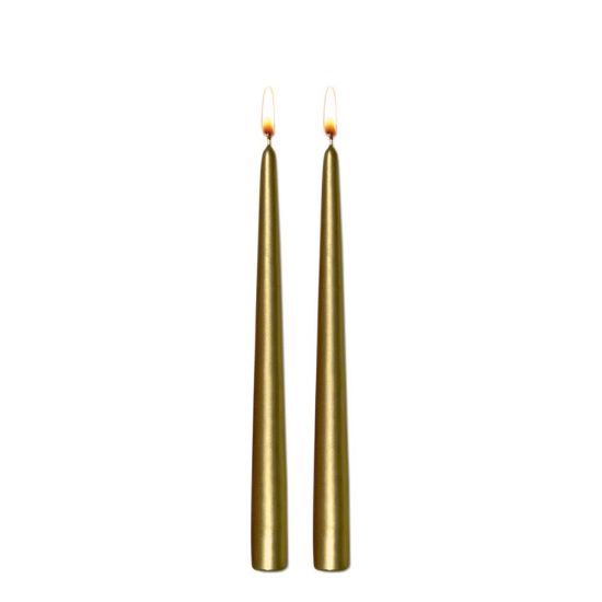 Picture of CANDLE TWIN 24CM-U.GOLD -98600
