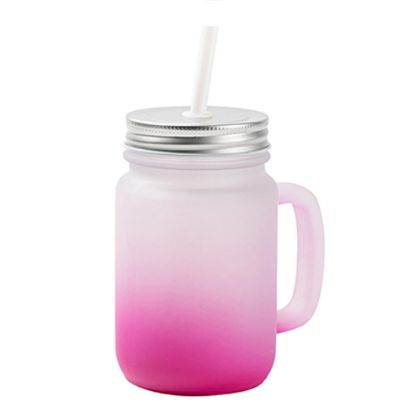 Picture of Mason Jar 400ml (Round FROSTED) PURPLE Gradient