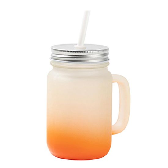 Picture of Mason Jar 400ml (Round FROSTED) ORANGE Gradient