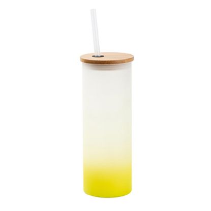 Picture of Skinny Glass Tumbler 17oz (FROSTED) YELLOW Gradient