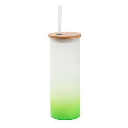 Picture of Skinny Glass Tumbler 17oz (FROSTED) GREEN Gradient