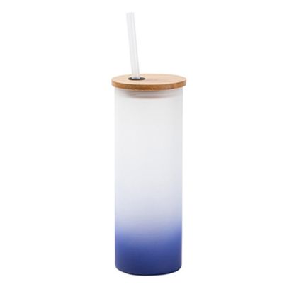 Picture of Skinny Glass Tumbler 17oz (FROSTED) BLUE Dark Gradient