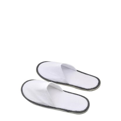 Picture of SLIPPERS - WHITE black edge