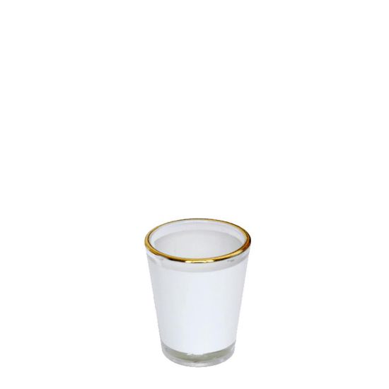 Picture of Shot - 1.5oz Glass (Clear) with Patch & Gold Rim