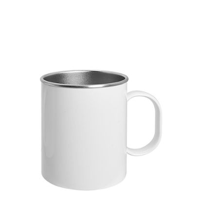 Εικόνα της Stainless Steel Mug 11oz (PolyWrap GLOSS) WHITE with Handle