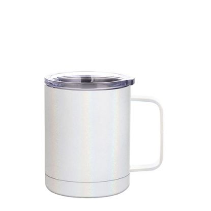 Picture of Stainless Steel Mug 10oz - WHITE sparkling with Handle