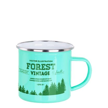 Picture of ENAMEL MUG 12oz (GREEN mint) SILVER rim