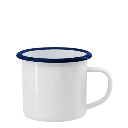 Picture of ENAMEL MUG 12oz WHITE + BLUE rim