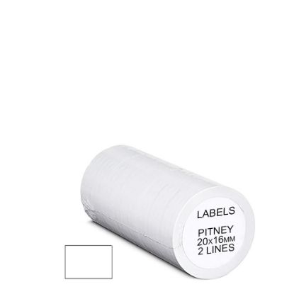 Εικόνα της PITNEY ROLL 20x16mm (2 lines) WHITE permanent