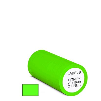 Picture of PITNEY ROLL 20x16mm (2 lines) FLUO GREEN permanent