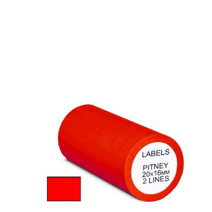 Εικόνα της PITNEY ROLL 20x16mm (2 lines) FLUO RED permanent