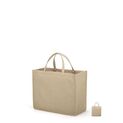 Picture of Shopping Bag (Linen Nature) 25x25x10cm side gusset