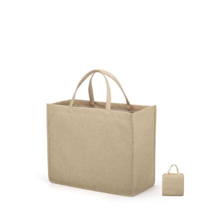 Picture of Shopping Bag (Linen Nature) 30x30x19cm side gusset