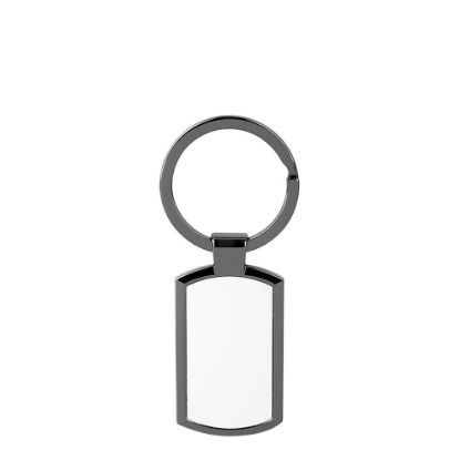 Picture of Keyring Metal (Oblong) 7.5x2.5cm - Charcoal