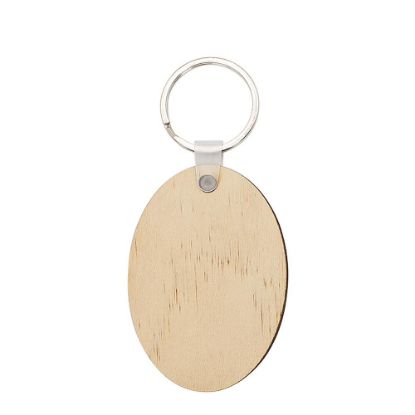 Picture of Keyring 2 sided Oval (4.8x6.8 cm) 3mm - Plywood