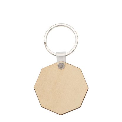 Picture of Keyring 2 sided Octagon (4.4x4.4 cm) 3mm - Plywood