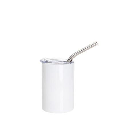 Picture of Shot - 3oz Stainless-Steel (White) MINI Straight Tumbler with Lid & Straw