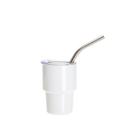Picture of Shot - 3oz Stainless-Steel (White) MINI Tumbler with Lid & Straw